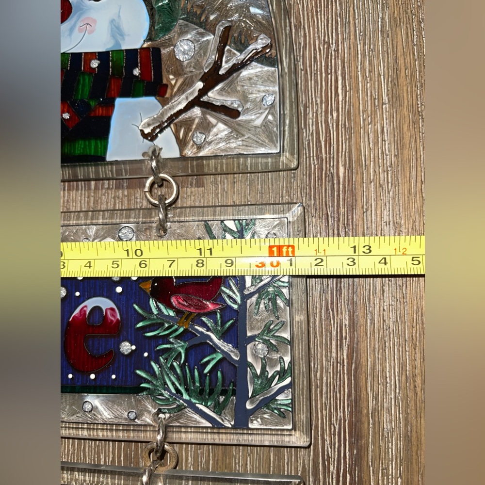 AMIA Christmas Stained Glass Snowmen Welcome, Let it Snow‎ Sign - Picture 5 of 9